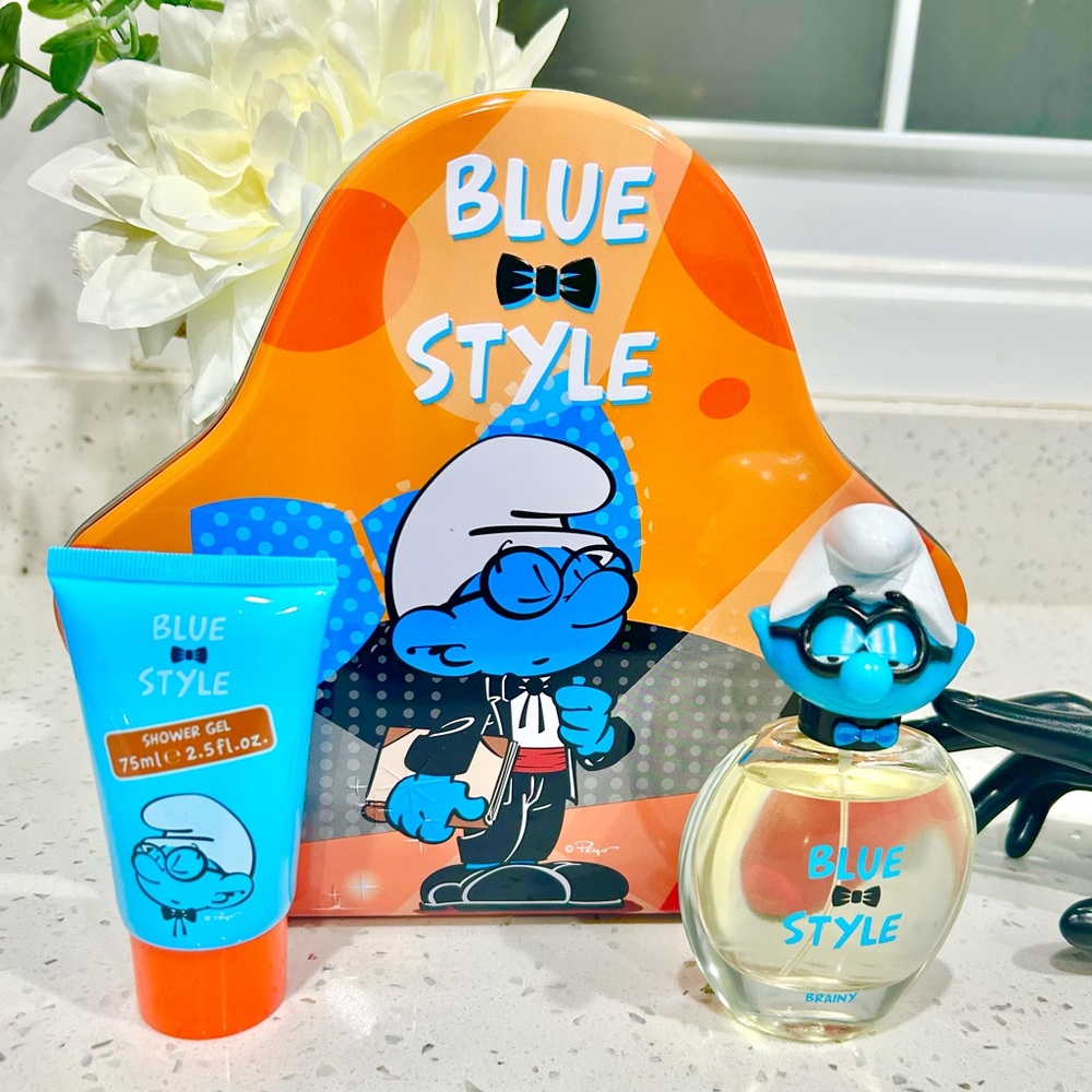 The Smurfs Blue Style Gift Set of 2 PCS For Kids BRAINY Smurf EDT & Shower Gel